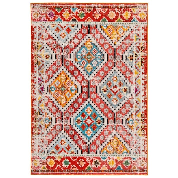 Safavieh 9 x 12 ft. Madison 400 Rectangle Area Rug Rust & Pink MAD418Q-9 - main